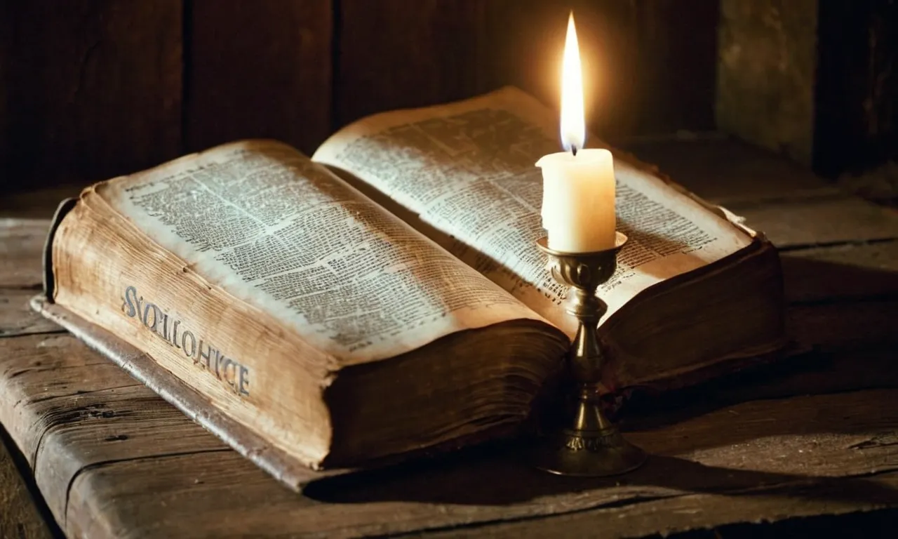 In the dimly lit room, a single candle illuminates a weathered Bible, its pages marked with tears and prayers. Symbolizing resilience, the photo captures the essence of "why does God give his toughest battles."